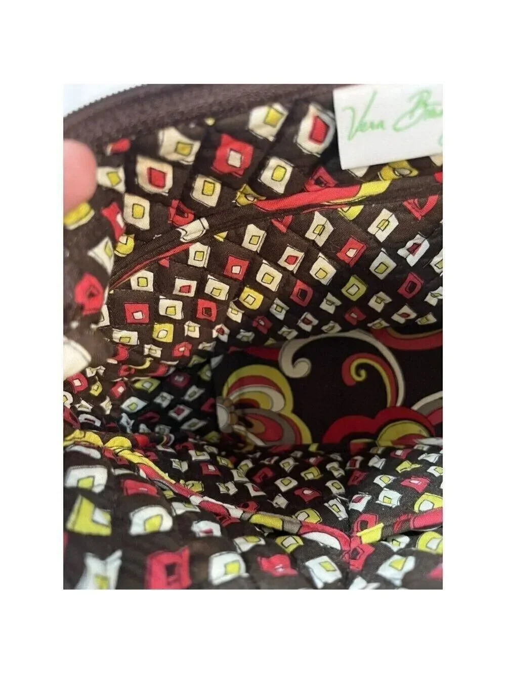 Vera Bradley Libby Puccini Tote Purse Bag Brown Red Crossbody